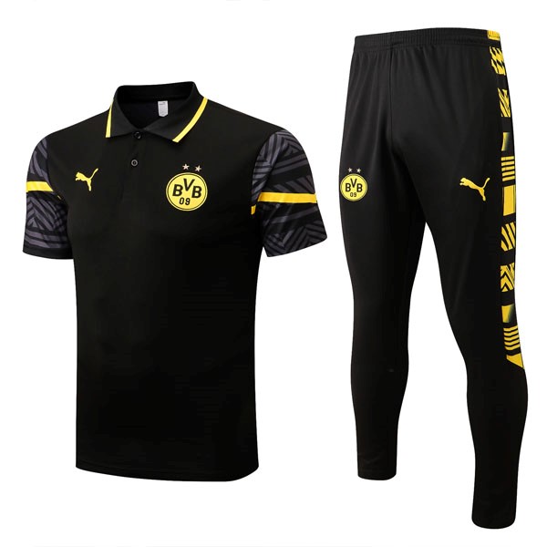 Polo Borussia Dortmund Komplett-Set 2022-23 Schwarz